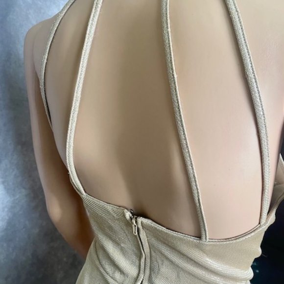 TEEZE Me Dress Gold A-line Halter - Picture 5 of 5